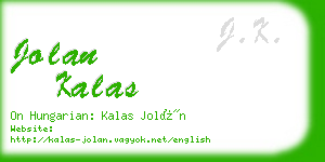 jolan kalas business card